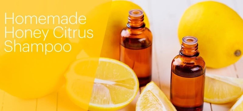 Homemade honey citrus shampoo
